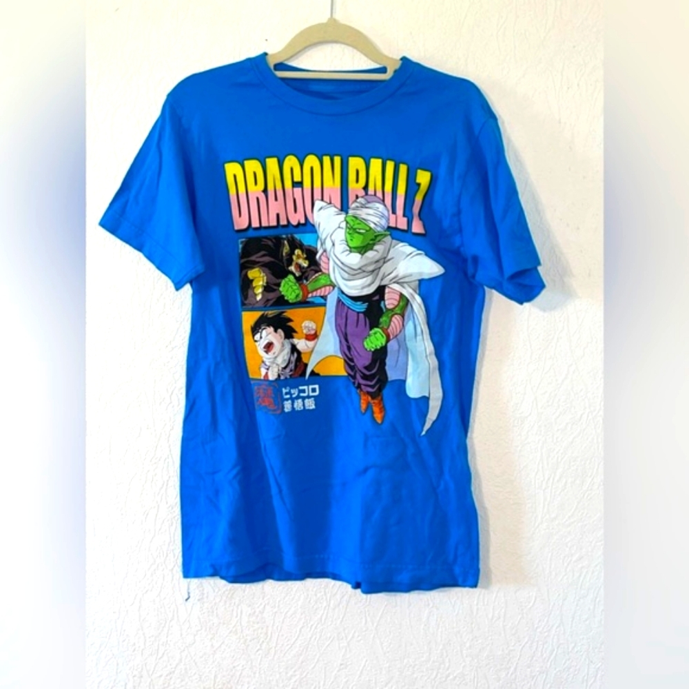 Dragon Ball Z Official Goku Piccolo Blue Graphic T-Shirt US Small Anime Manga